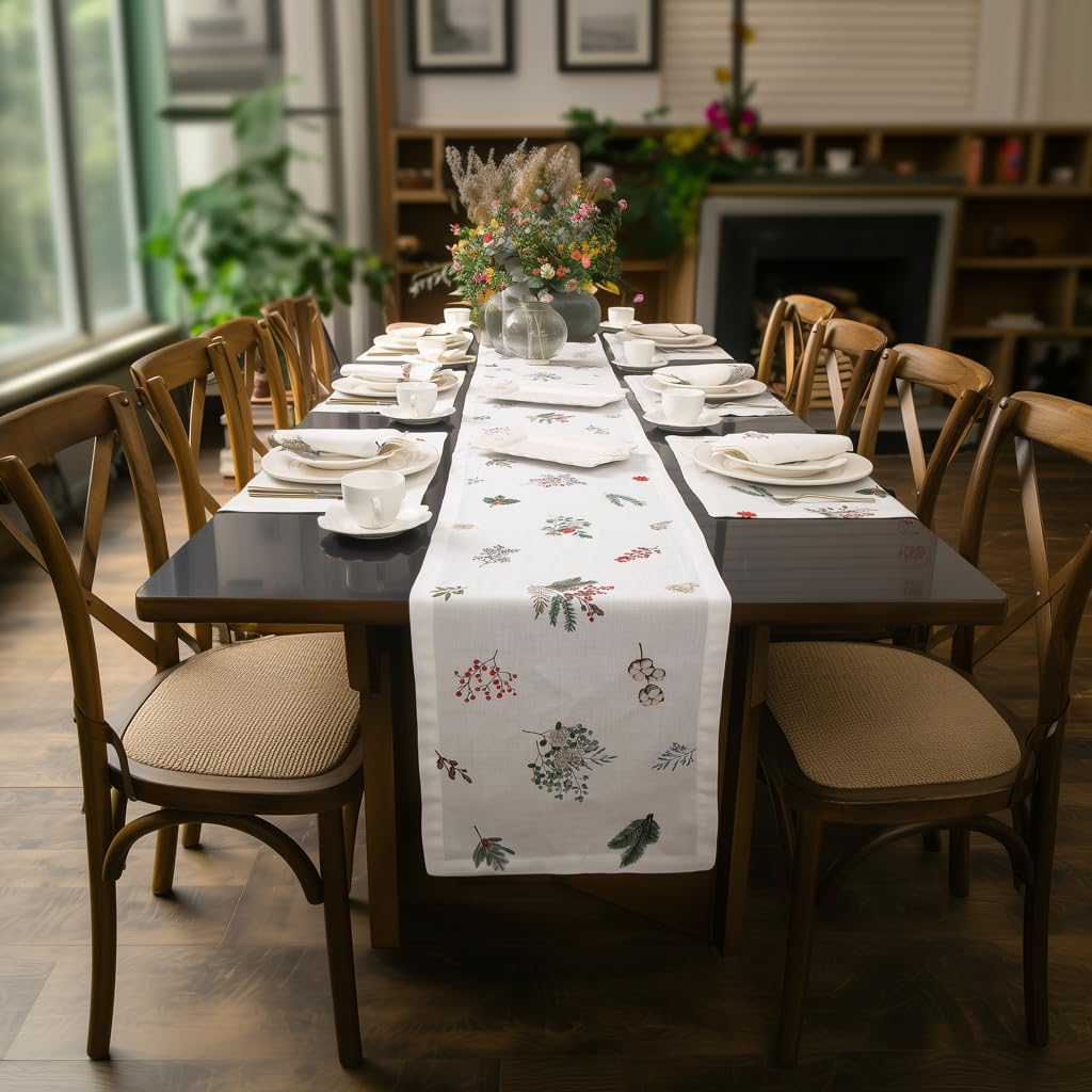 Linen Placemats Set of 4 – Easter Decoration Pure Linen Placemats for Holiday Table Settings, Machine Washable Festive Table Decor, Matching Cloth Napkins and Table Runners Available