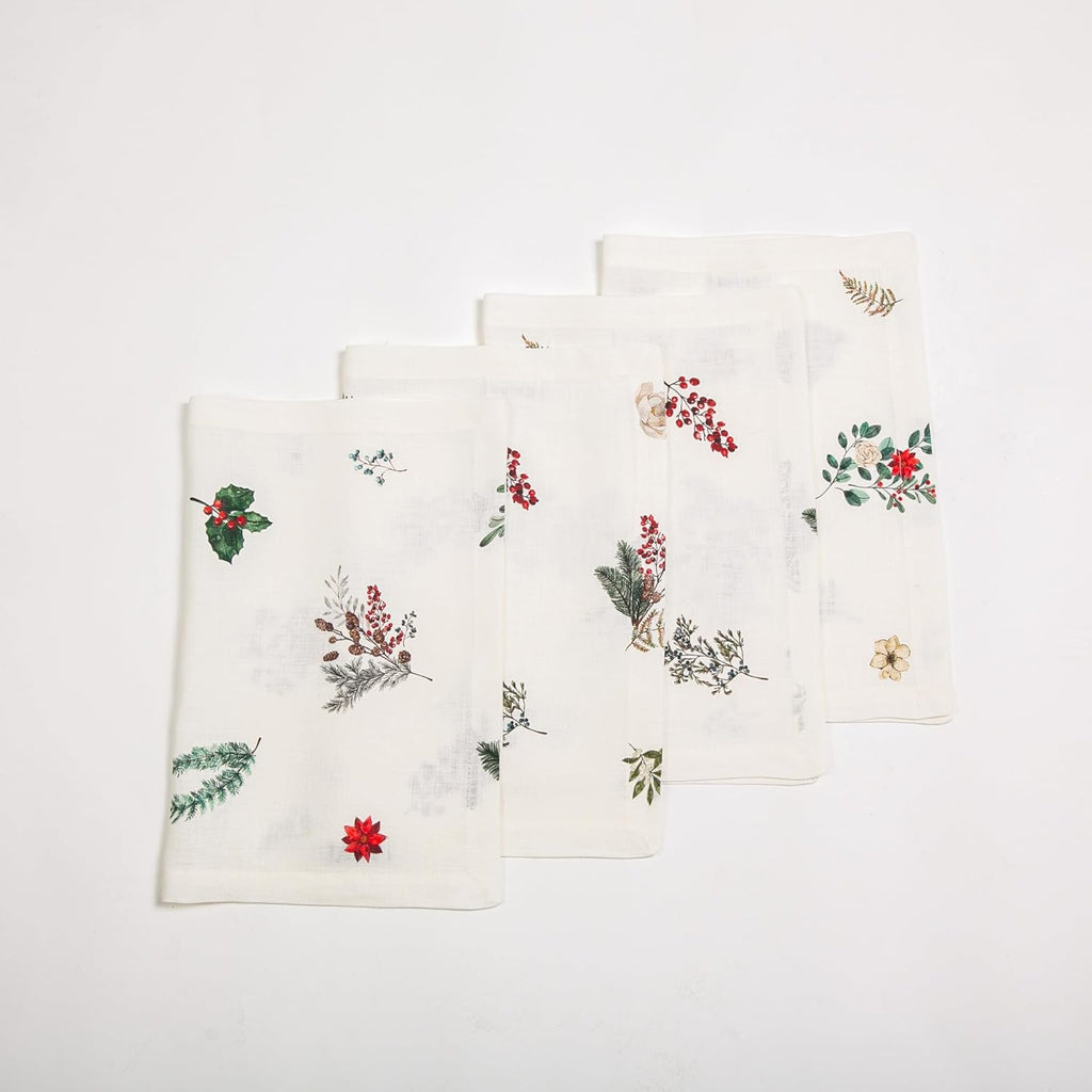 Linen Placemats Set of 4 – Easter Decoration Pure Linen Placemats for Holiday Table Settings, Machine Washable Festive Table Decor, Matching Cloth Napkins and Table Runners Available