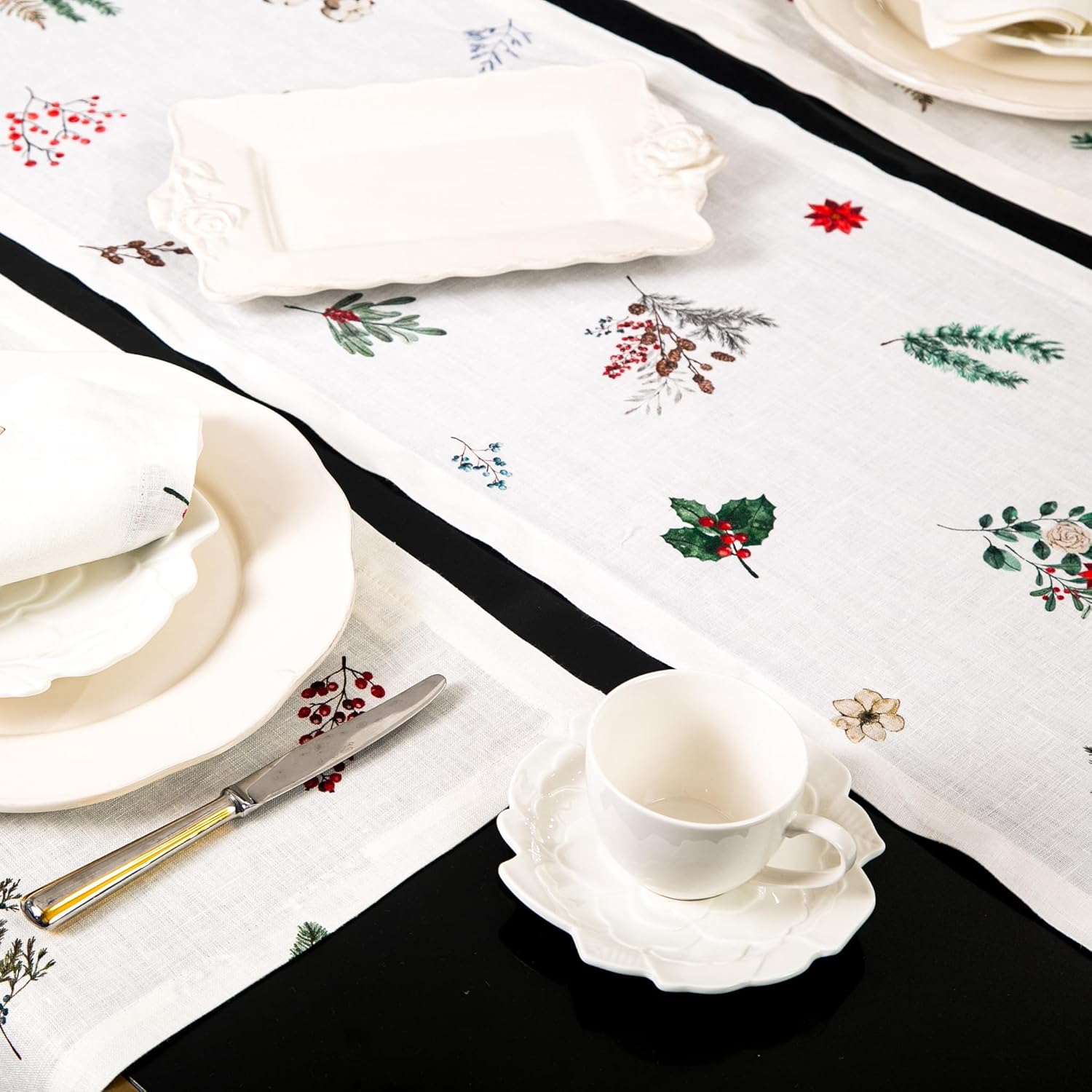 Linen Placemats Set of 4 – Easter Decoration Pure Linen Placemats for Holiday Table Settings, Machine Washable Festive Table Decor, Matching Cloth Napkins and Table Runners Available